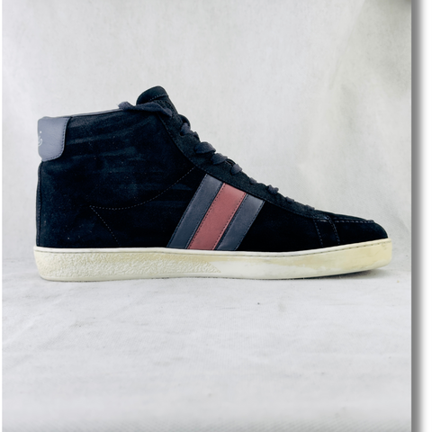 GUCCI NAVY BLUE SEUDE SNEAKER