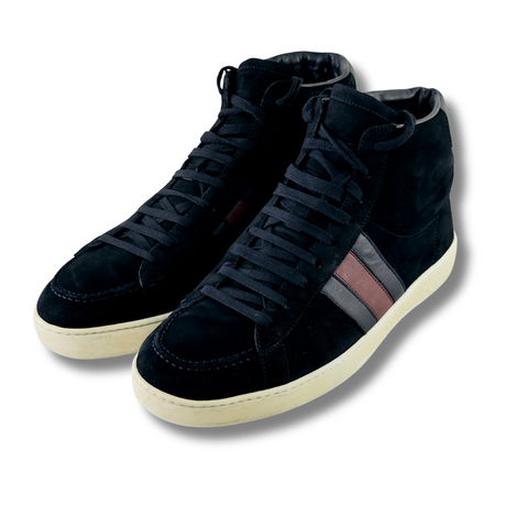 GUCCI NAVY BLUE SEUDE SNEAKER