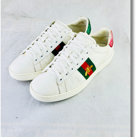 GUCCI WHITE ACE LEATHER SNEAKER