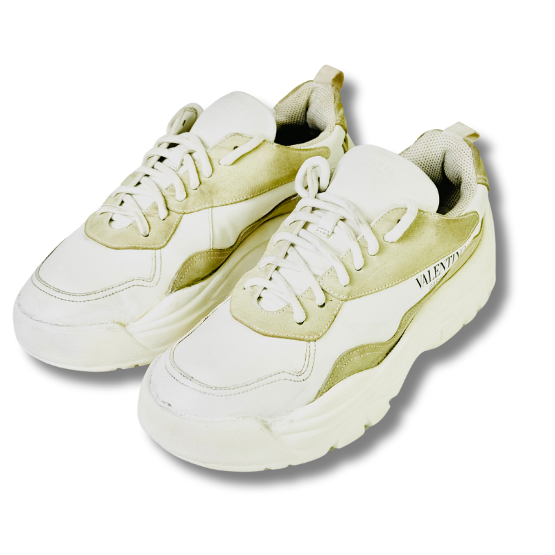 VALENTINO WHITE LEATHER AND SEUDE - Kicksterr